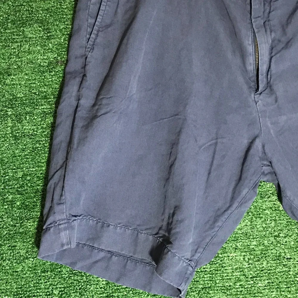 Faherty Shorts Mens 38 Blue Chino Preppy Linen Blend Casual